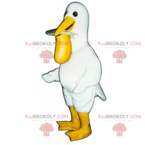 Mascota pelícano con pescado - Redbrokoly.com