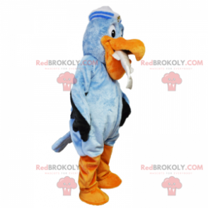 Mascotte mariene pelikaan met een vis - Redbrokoly.com