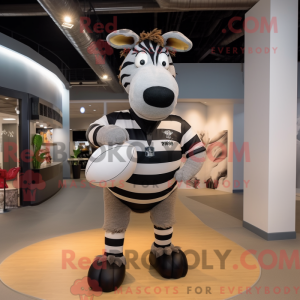 Grå Zebra maskot kostume...