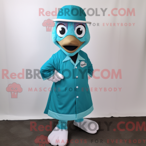 Teal Peacock Maskottchen...