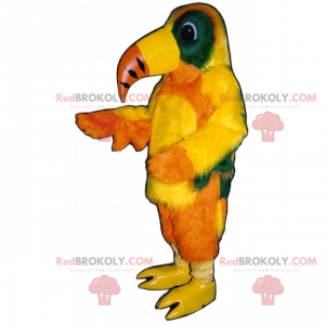 Mascotte de perroquet jaune au long bec - Redbrokoly.com
