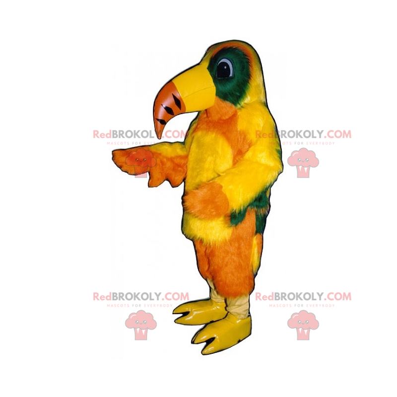 Maskot žlutý papoušek s dlouhým zobákem - Redbrokoly.com