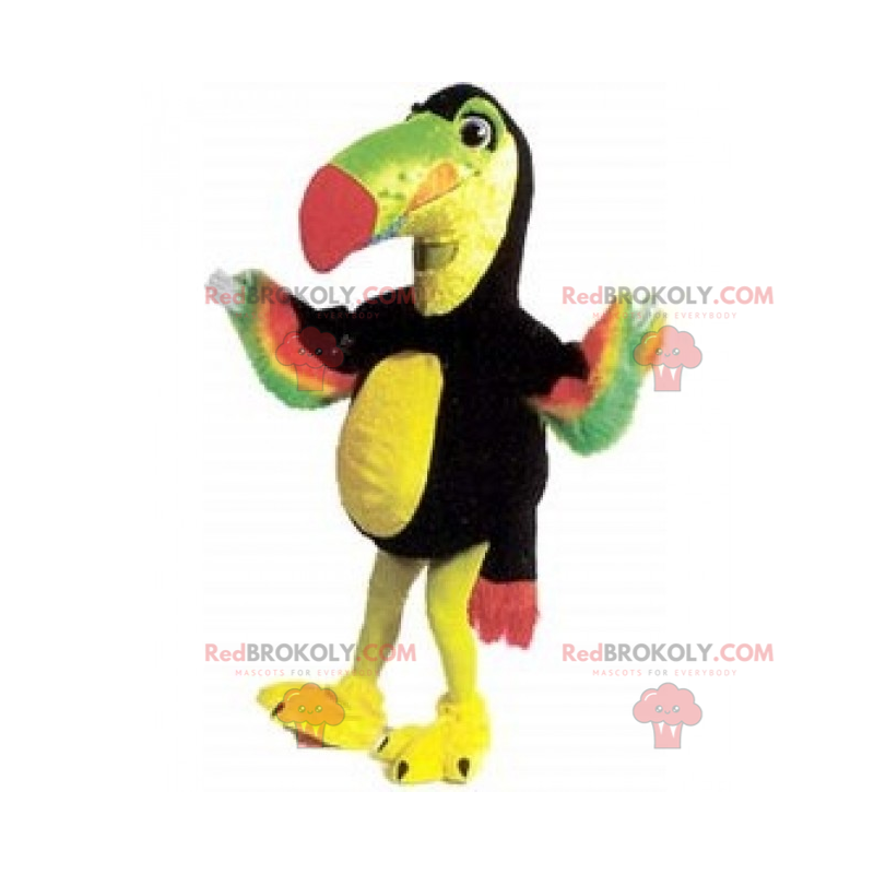 Parrot mascot with multicolored plumage - Redbrokoly.com