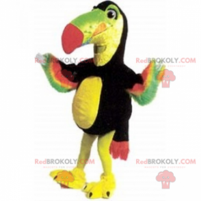 Mascote papagaio com plumagem multicolorida - Redbrokoly.com