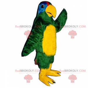 Mascotte de perroquet au ventre jaune - Redbrokoly.com