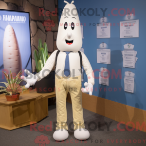 Hvit asparges maskot...