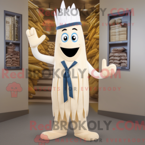 Hvit asparges maskot...