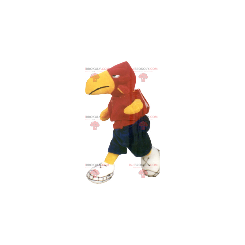 Mascote papagaio em roupas esportivas - Redbrokoly.com