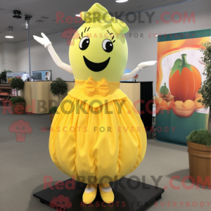 Lemon Yellow Pumpkin mascot...