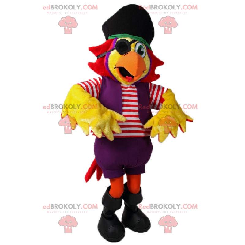 Mascota de loro en traje de pirata - Redbrokoly.com