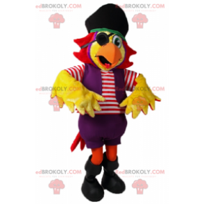 Maskot papouška v pirátské oblečení - Redbrokoly.com