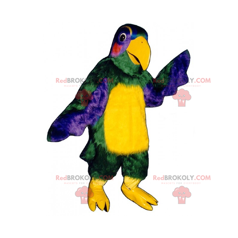 Mascote papagaio multicolorido - Redbrokoly.com