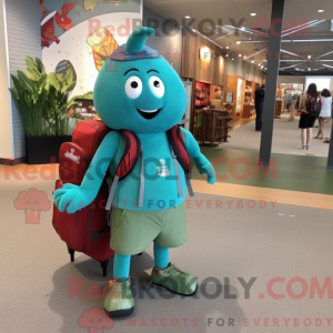 Teal Pepper mascot costume...