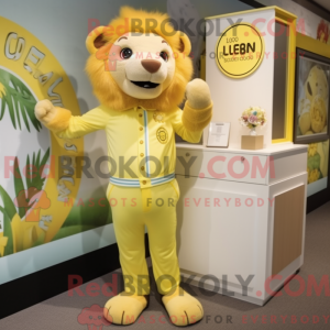 Lemon Yellow Lion mascot...