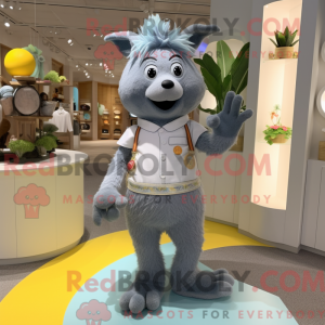 Grå Mango maskot kostyme...