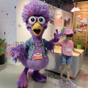 Paars Emu-mascottekostuum...