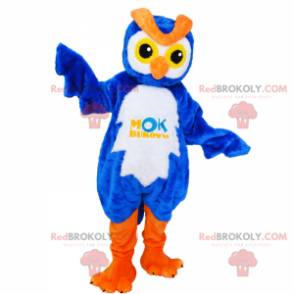 Mascota de personaje - adorable búho azul - Redbrokoly.com