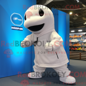 Cream Beluga Whale maskot...