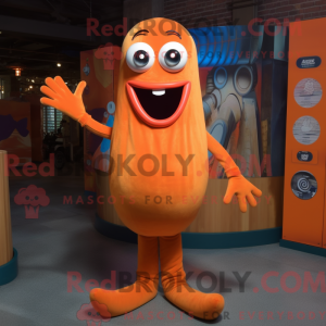 Orange blæksprutte maskot...