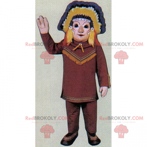 Mascotte de personnage - Amérindien - Redbrokoly.com