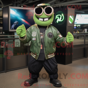 Personaggio mascotte verde...