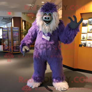 Purple Yeti mascot costume...