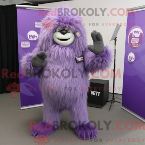 Paars Yeti-mascottekostuum...