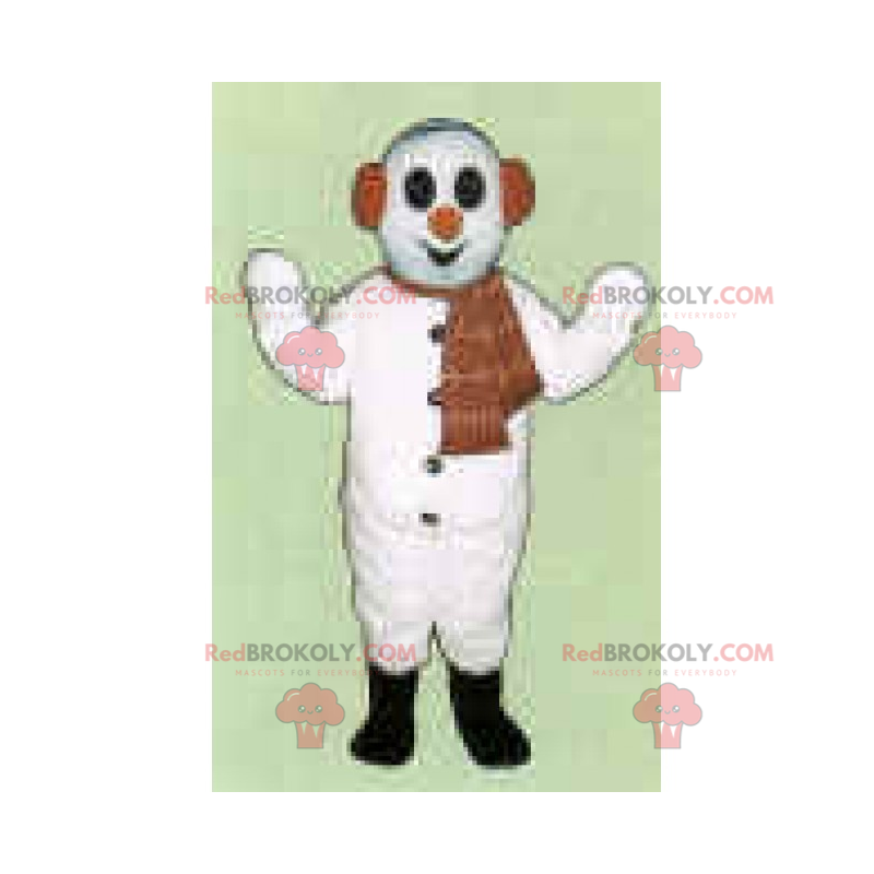 Mascotte personaggio - Pupazzo di neve con sciarpa -