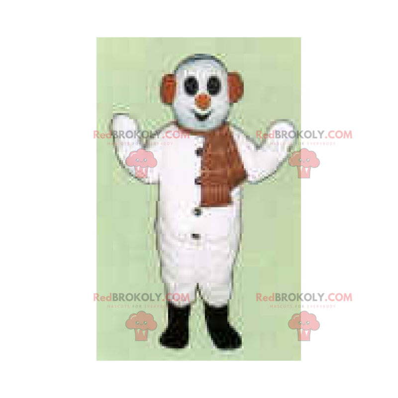 Maskot postavy - Sněhulák s šátkem - Redbrokoly.com Maskot postavy - Sněhulák s šátkem - Redbrokoly.com