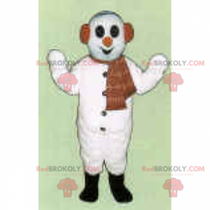 Charakter Maskottchen - Schneemann mit Schal - Redbrokoly.com