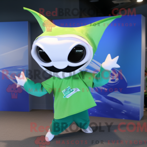 Grøn Manta Ray maskot...