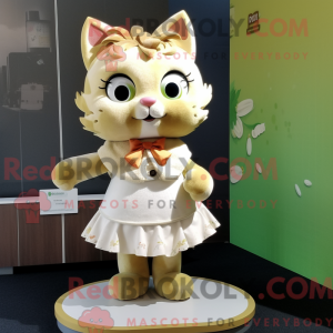 Mascotte de chat beige...