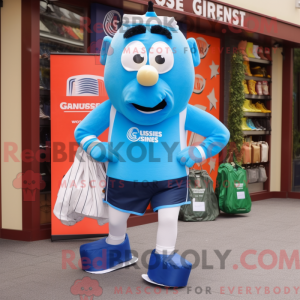 Personaggio mascotte blu...