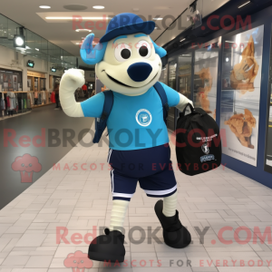 Figura de máscara azul da...