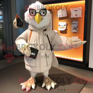 Cream Harpy mascot costume...