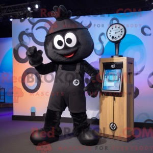 Sort telefon maskot kostume...