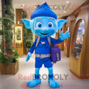 Blaue Elfe Maskottchen...