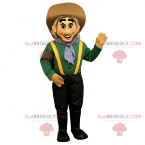 Karaktermaskot - Cowboy med hat - Redbrokoly.com