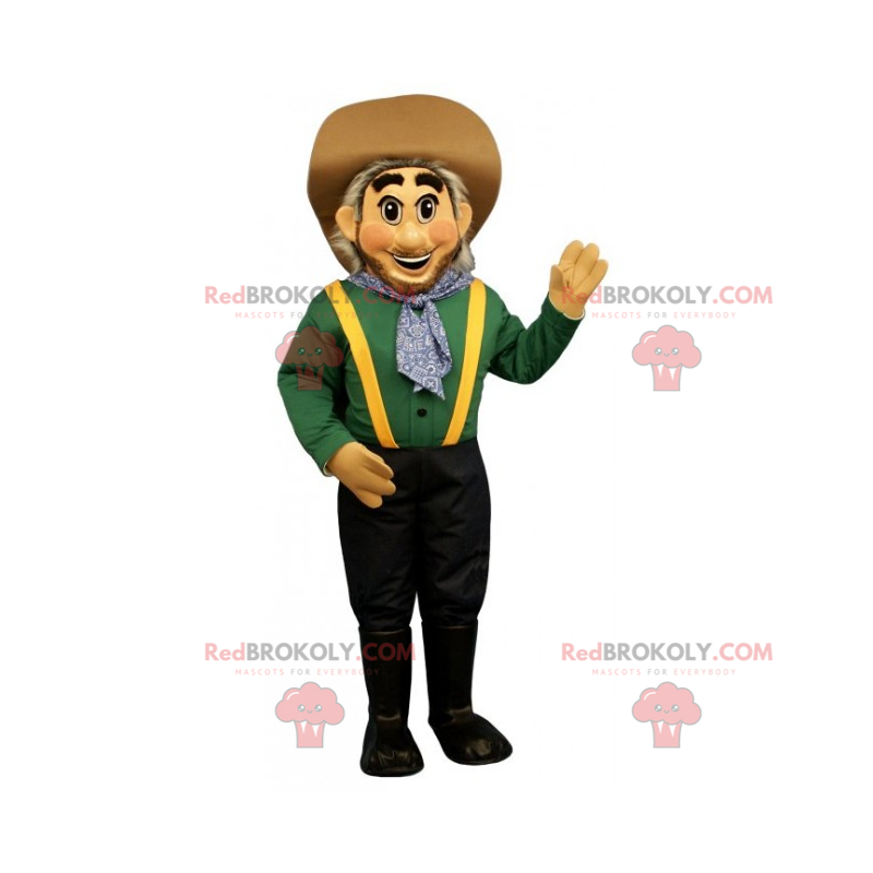 Mascotte de personnage - Cowboy avec chapeau - Redbrokoly.com