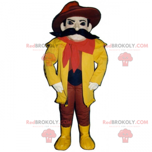Mascota de personaje - vaquero de bigote grande - Redbrokoly.com