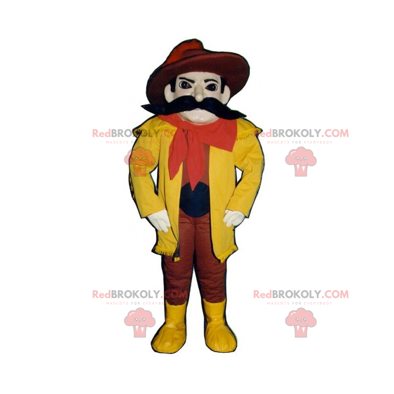 Karaktär maskot - Stor mustasch cowboy - Redbrokoly.com