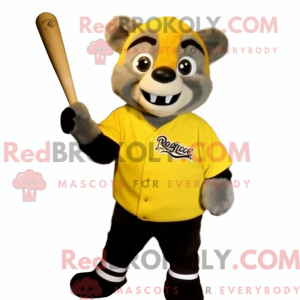 Gul vaskebjørn maskot...