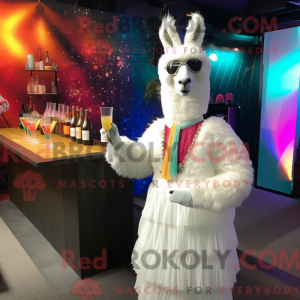 Hvit lama-maskotkostyme...