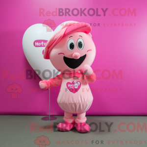 Pink Heart maskot kostume...