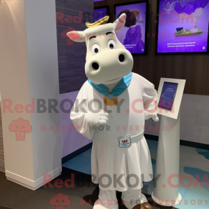 Hvid Jersey Cow maskot...