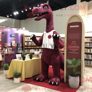 Maroon Brachiosaurus mascot...