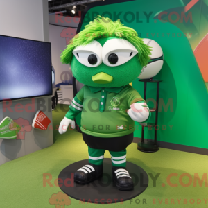 Green Rugby Ball mascot...