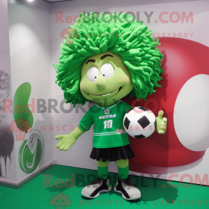 Grøn Rugby Ball maskot...
