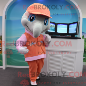 Peach Dolphin mascot...