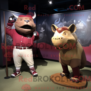 Maroon Rhinoceros maskot...